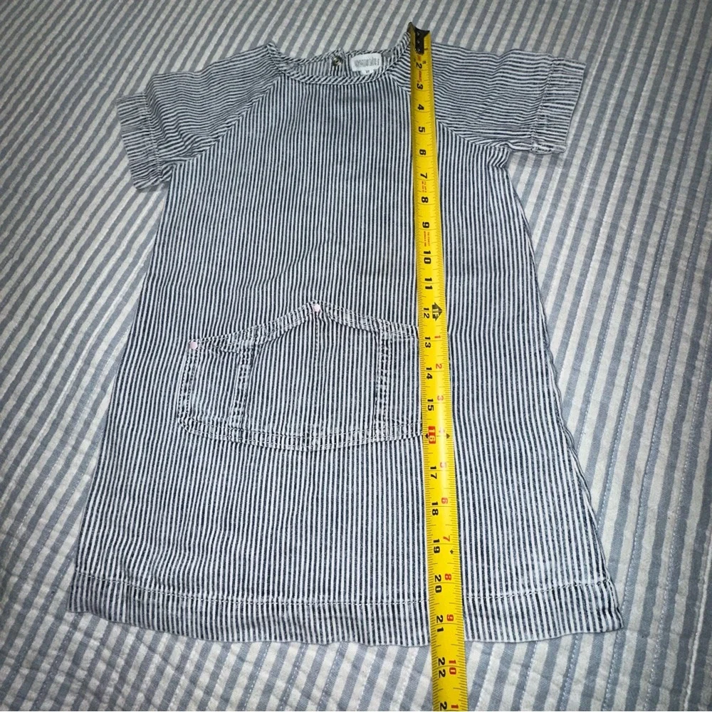 Gymboree Baby Girl Blue White Striped Cotton Dress Short Sleeve 3T 140188893